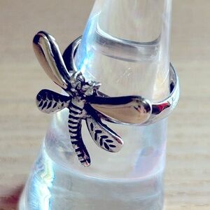 Dragonfly Sterling Silver and Gold Ring